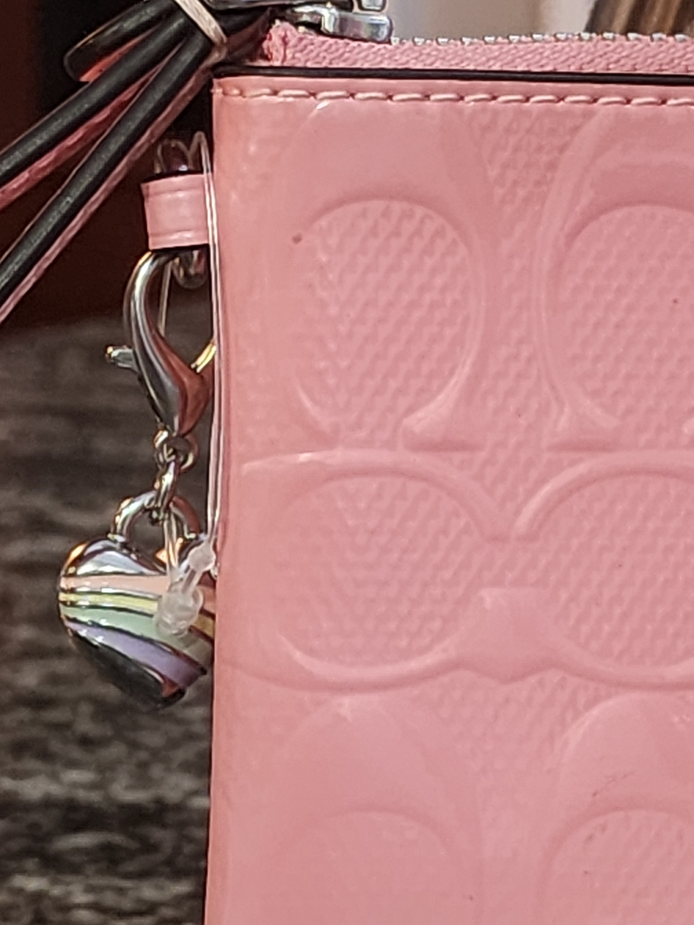 Coach Pink Patent Leather Wristlet- NWT- - Picture 2 of 5